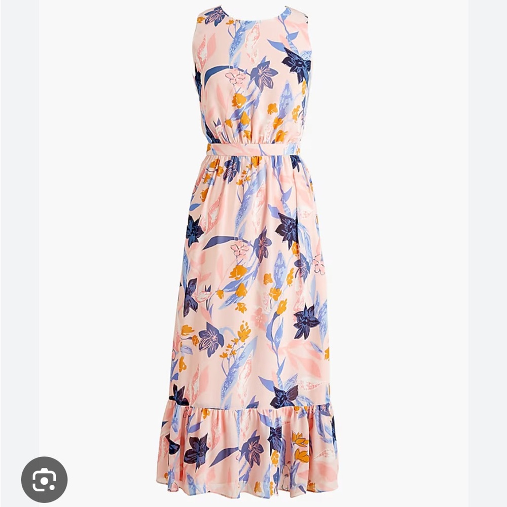 NWOT J. Crew crinkle tiered midi dress